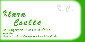klara cselle business card